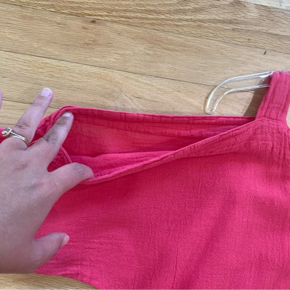 Oh My Gauze! Sporty Cotton Cold Shoulder Top Hot Pink Size Small - Picture 4 of 9